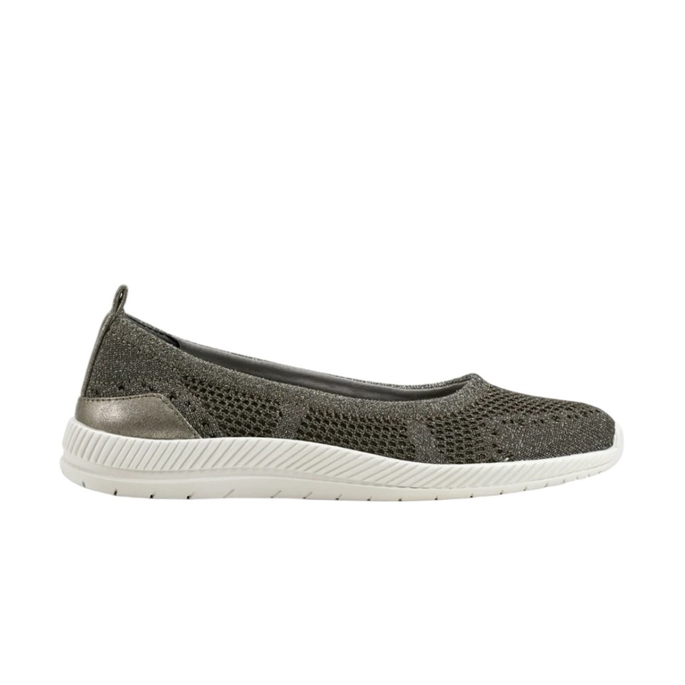 Easy Spirit Putting on the Glitz Slip On Shoes Size 6.5 Wide NEW GREY METALLIC